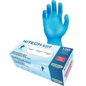RONCO Nitech EDT Blue Examination Glove Powder Free Medium 100x10